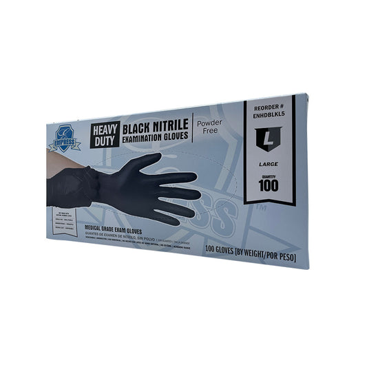 Heavy Duty Nitrile Glove Large, Black, 5 mil Exam Grade