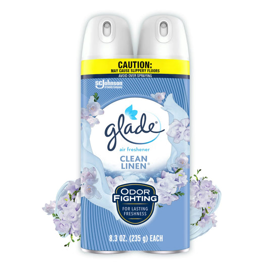 Glade 8.3 oz Aerosol Clean Linen Twin Pack