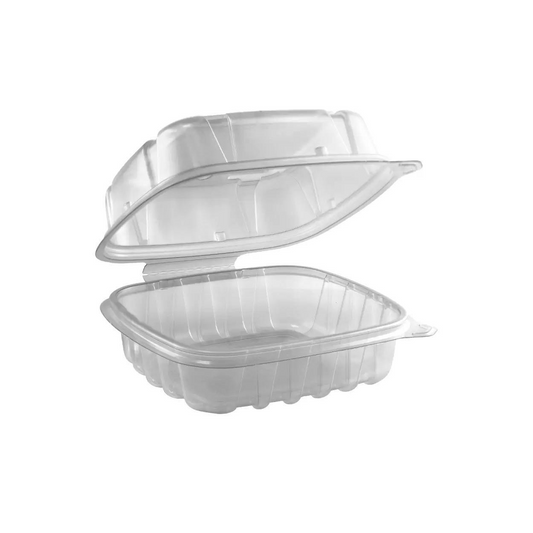 Culinary Basics CB6611C 6" x 6" Clear Hinged Container 18oz