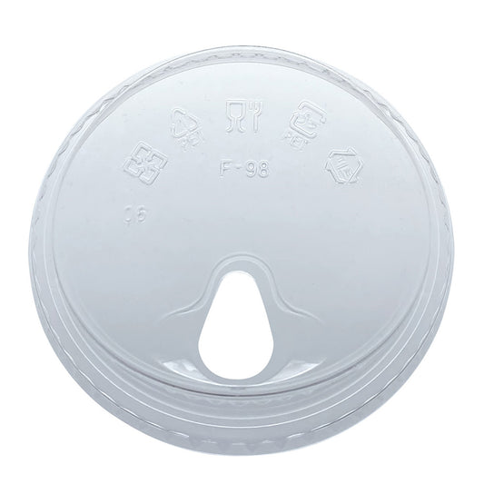 PET Strawless Lid 98MM 4" Fits 12oz Squat - 24oz PET Cups