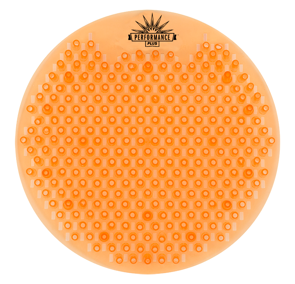 Splash Free Orange Urinal Screen  Round Citrus Grove Scent