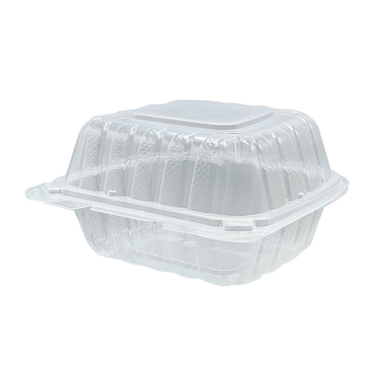 PP Hinged Container Vented Clear 6" x 6" 1 Compartment