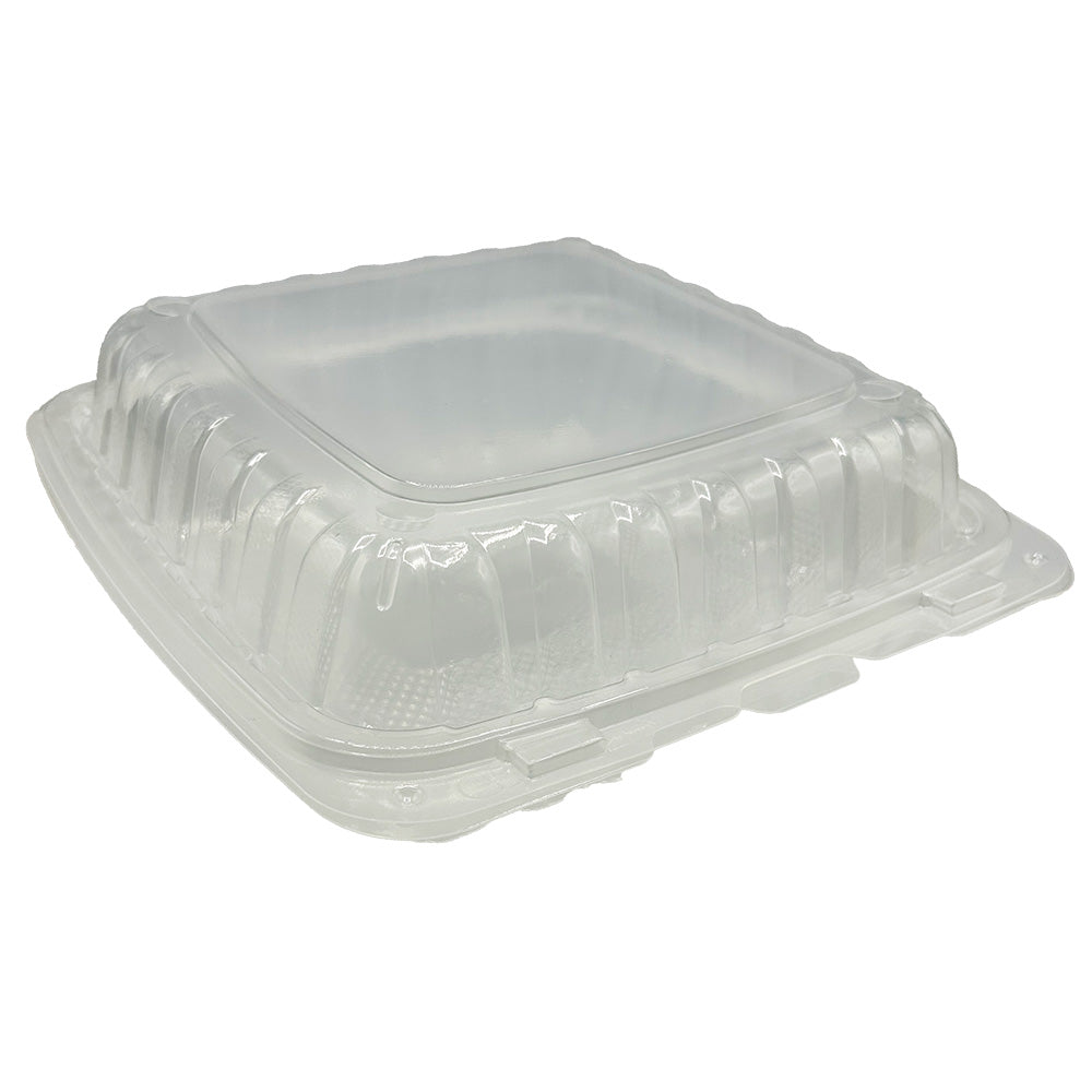PP Hinged Container Vented Clear 9" x 9" 1 Compartment