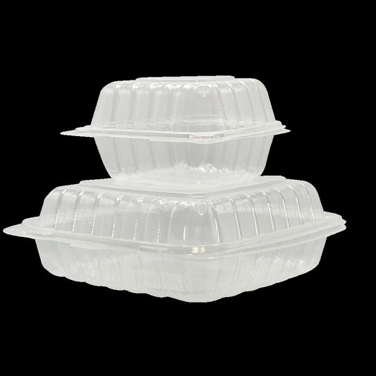 PP Hinged Container Vented Clear 9" x 6" 1 Compartment