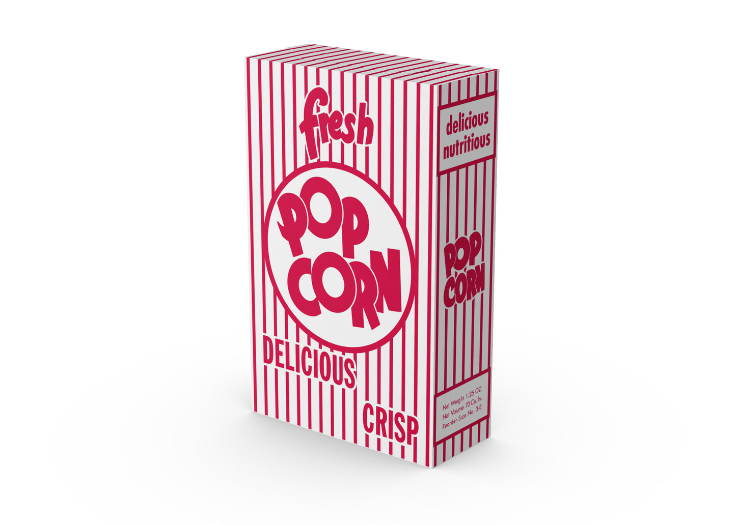 1.25 oz Popcorn container 4-11/16" x 2" x 7-1/2", Stock Print