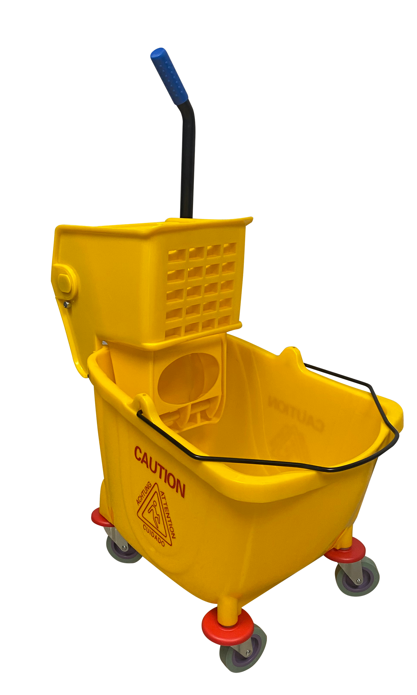 Side & Press Wringer & Mop Bucket  36qt Yellow Combo 45 Degree Bend