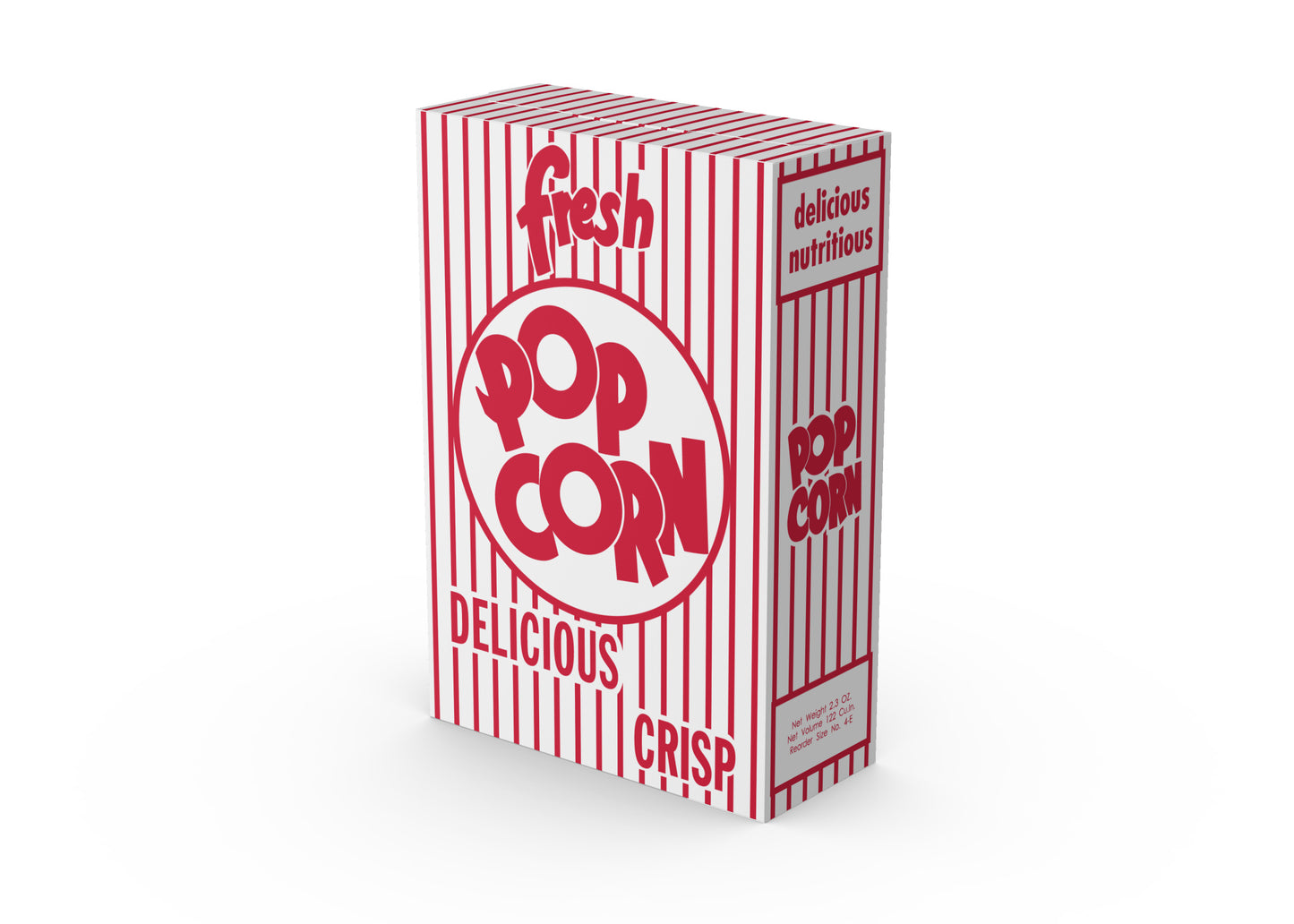 4ER Popcorn Box 5.75" x 2.5" 8.5" , Stock Print