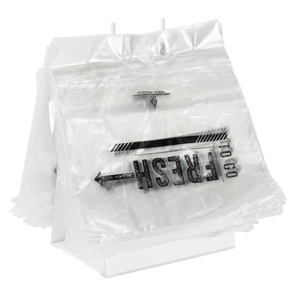 LD Slide Bag Bottom Load LDPE 10.75" x 8" "To Go Fresh" Print