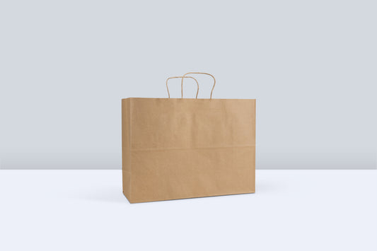 Reddi-2-Go Twist Handle Paper Bag 16" x 6" x 12" , Kraft , 65#