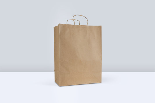 Reddi-2-Go Twist Handle Paper Bag 13" x 7" x 17" , Kraft , 65#