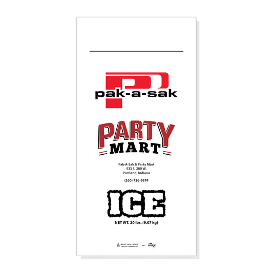 14 x 28 20# Drawstring Ice Bag Stock Print "Pak a Sak"