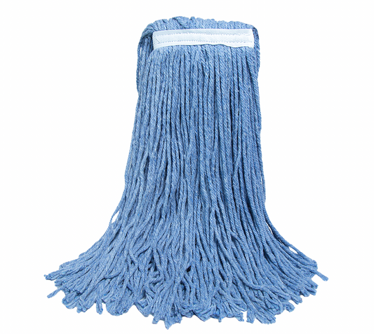 Blended Cotton Cut-End Mop Head Blue, 16 oz., Narrow Band, 4-Ply