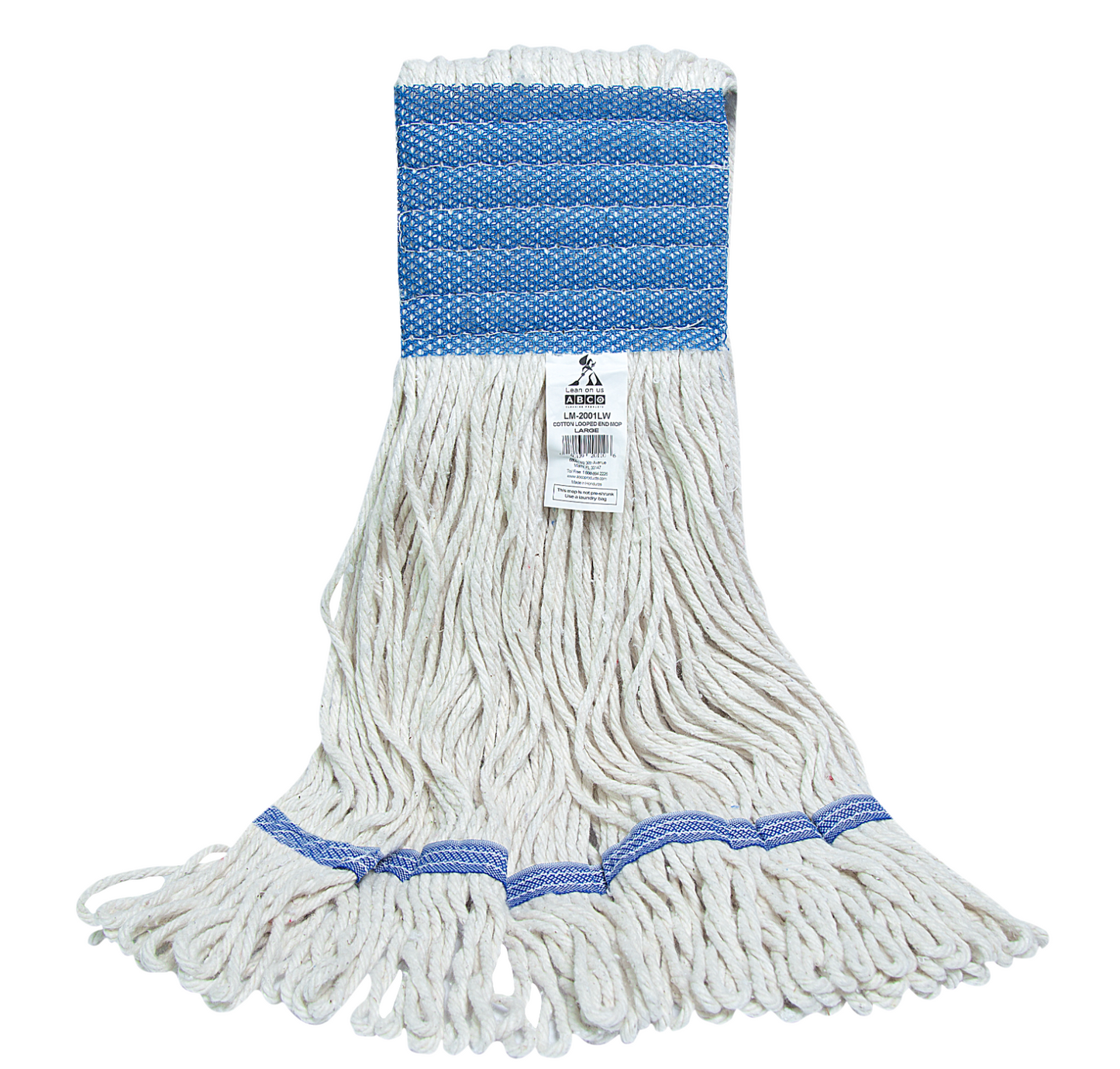 Mop Cotton Medium Looped Wide Band Green Mesh 4-Ply Natural