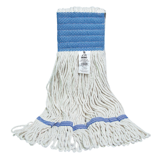 Mop Cotton Medium Looped Wide Band Green Mesh 4-Ply Natural