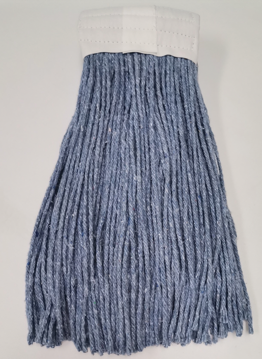 24 oz. Blue Blended Cut-End Wet Mop Mop Head W/ 5" Head Band