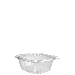 16oz ClearHinged container w/flat lid Tamper-Resistant Evident