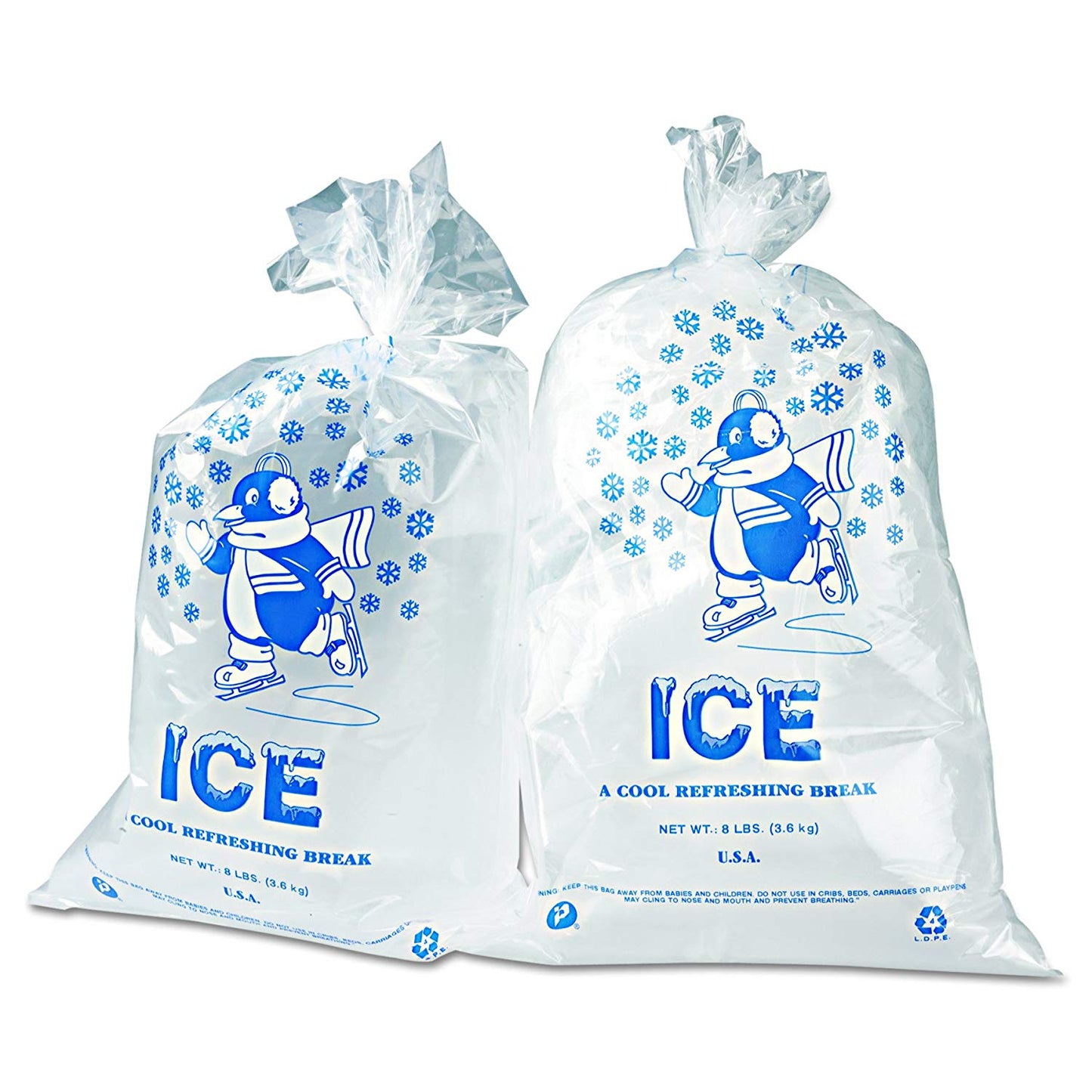 8# "Penguin" ICE Bag 11x20 1.5mil Clear