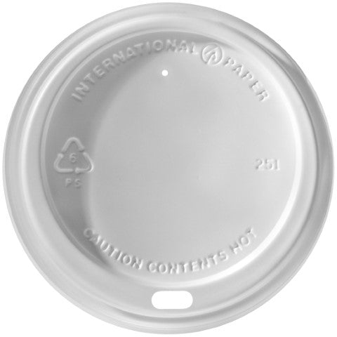White Dome Sipper Lid For 10/12/16/20/24 oz Hot Cup