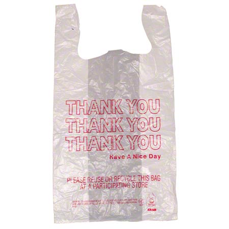 T-Sack 1/6 BL White 12 mic Thank You Print 11x6.5x20.5