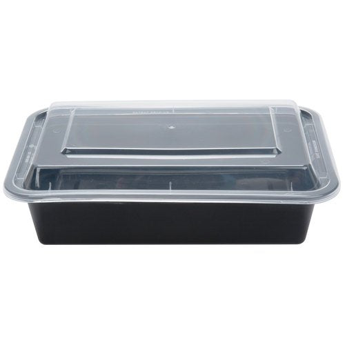 8x6x2 Microwaveable  Container Black Base  Combo Pack