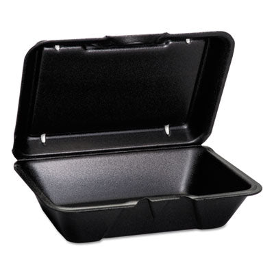 Large 1 comp. Black hinged container 9-3/16"x6.5"x2.75"