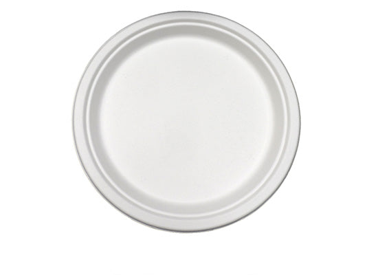 6" Heavy Weight Plate Natural White Bagasse