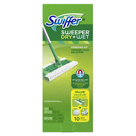 Swiffer Sweeper Mop Starter Kit Sweeper, 7 Dry Cloths, & 3 Wet Pads