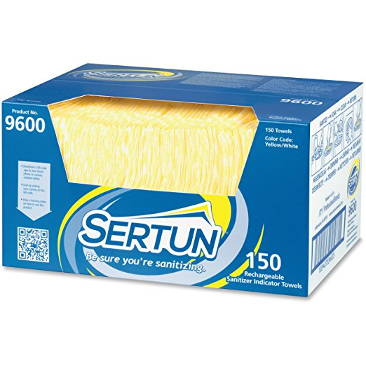 Sertun Sanitizer Indicator Towel Yellow / White Checker 13.5" X 18"