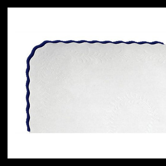Scalloped Edge Heavy Tray Cover White 12.75" X 16.63" Seville Rose