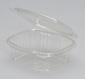 12oz Deli Container Clear Hinged 5"3/8x4"1/2x2"1/2 APET
