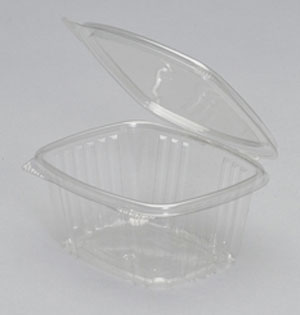 16oz Deli Container Clear Hinged 5-3/8"x4-1/2"x2-5/8"