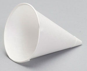 4oz Drywax Cone Cup Rolled Rim