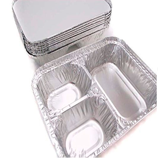 Oblong 3-Compartment Tray w/Lid
