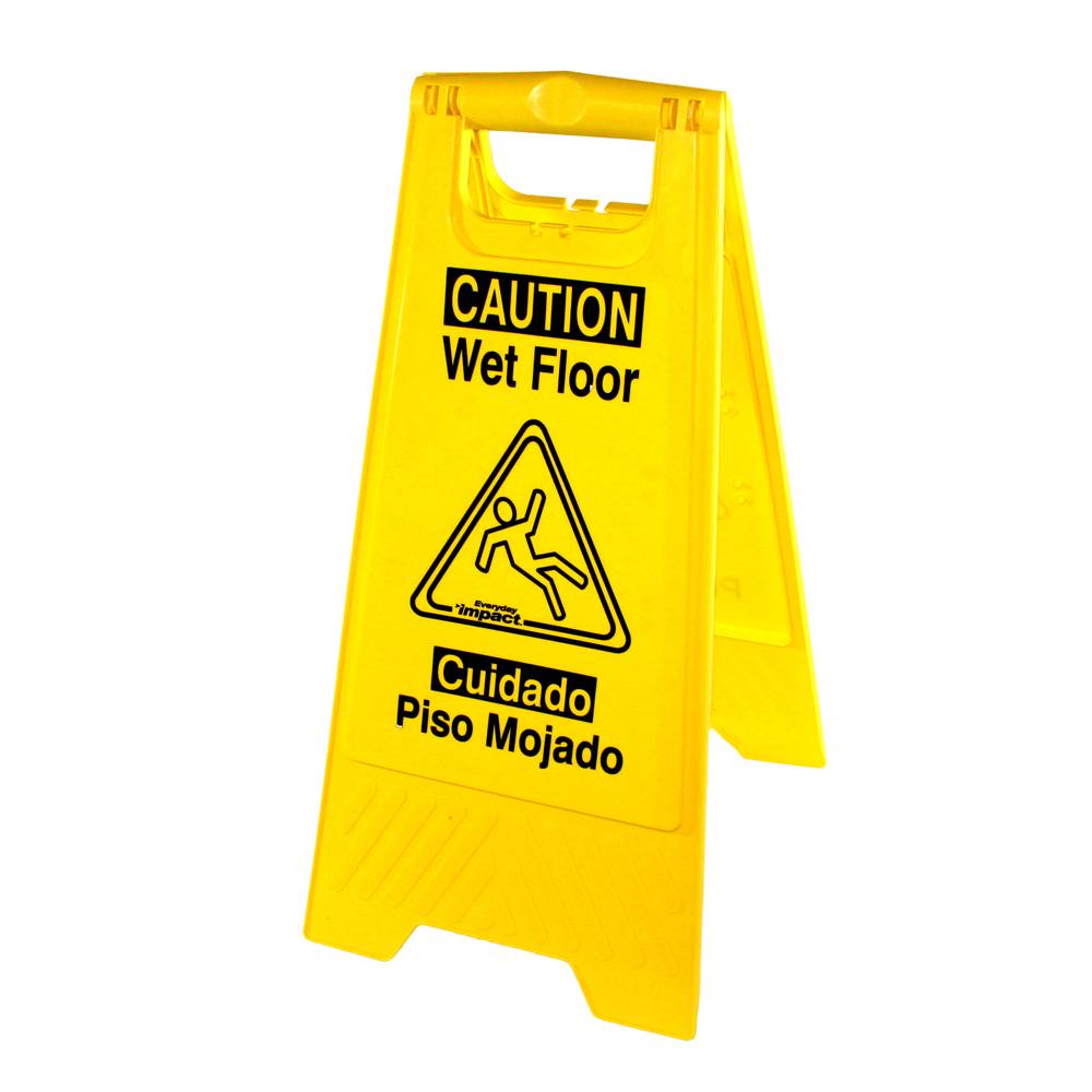 Wet Floor Sign Yellow English/Spanish