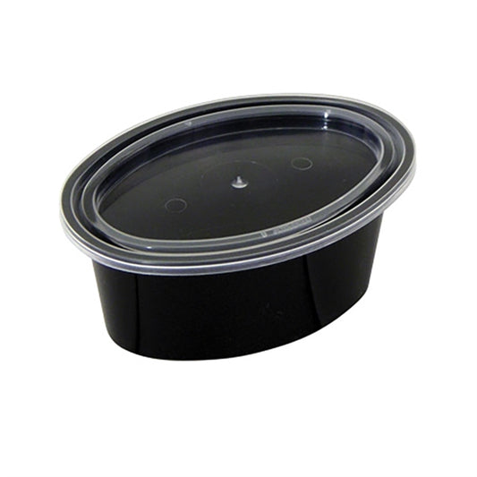 3oz Black Ellipso Portion Cup w/clear lid