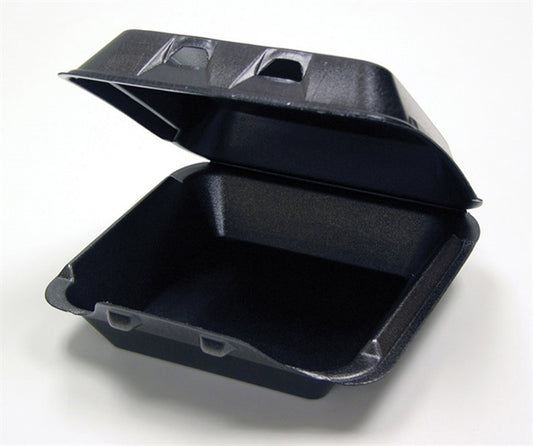 9x9.5x3.25 1-Compartment Black Foam Hinged Container