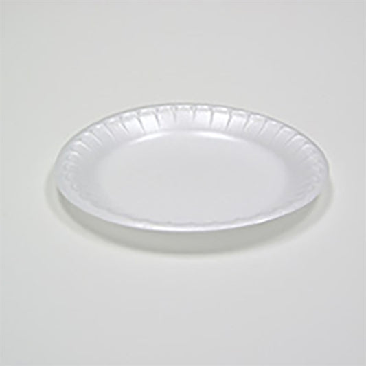 9" White Foam Dinner Plate Non-Laminated