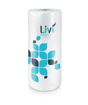 Livi VPG Kitchen Roll Towel White 2-Ply 9" X 11" 85 Sheets