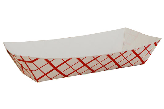 Paperboard Hot Dog Tray Red Check 7" X 2.75" X 1.5"